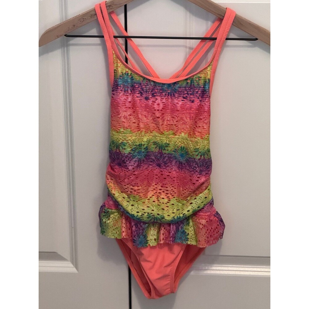 Wonder Nation Brand Swimwear, (Youth Large 10-12), Girl’s Multicolored Swimsuit